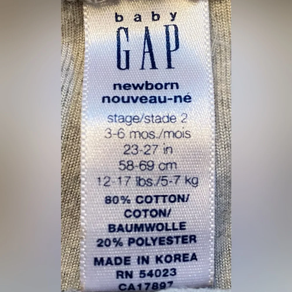 Vintage Baby‎ Gap 3-6 Months Gray 2 Piece Jogger Set